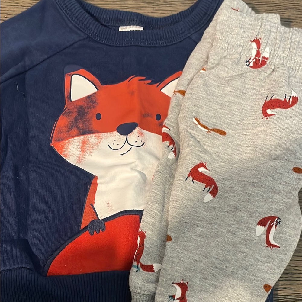 Carter's Navy and Gray Fox Matching Set